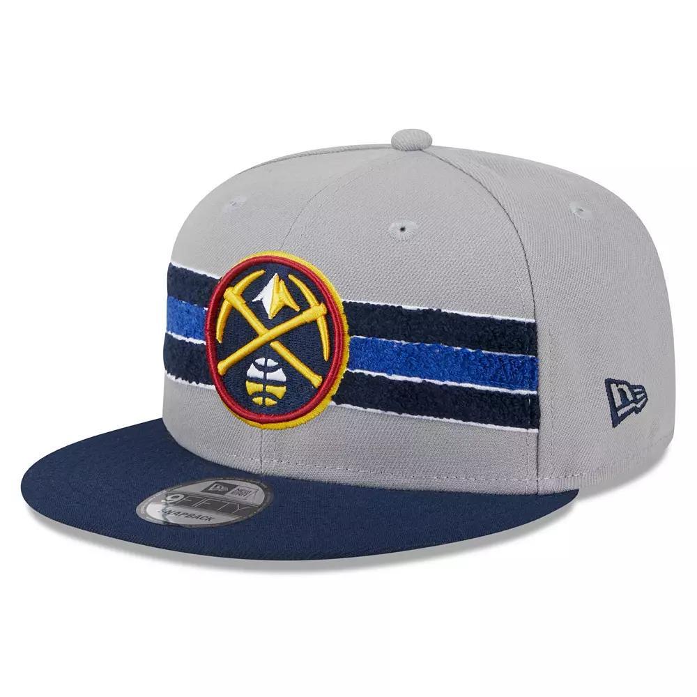 Men's New Era Gray Denver Nuggets Chenille Band 9FIFTY Snapback Hat, Nug Grey Product Image