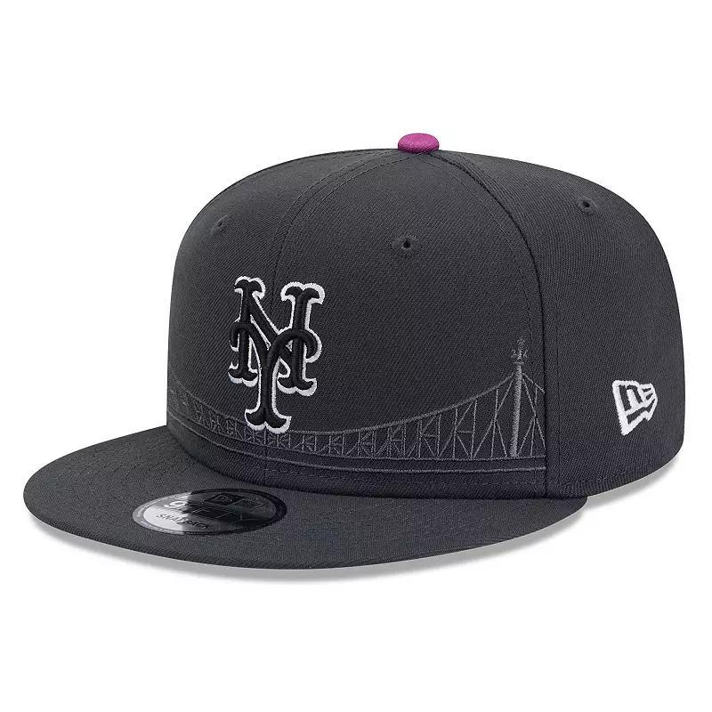 New Era Mens Graphite New York Mets 2024 City Connect 9FIFTY Snapback Hat Product Image