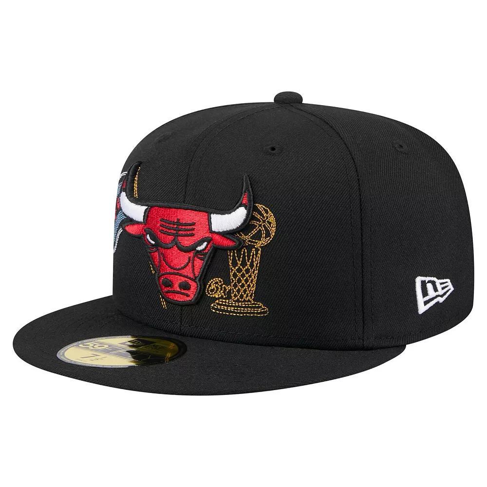 Men's New Era Black Chicago Bulls State Stitch 59FIFTY Fitted Hat, Size: 7 3/4 Product Image