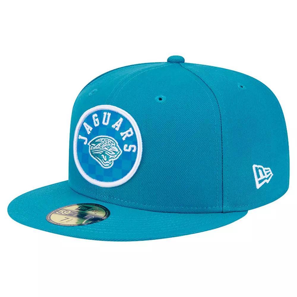 Men's New Era Teal Jacksonville Jaguars Checkered 59FIFTY Fitted Hat, Size: 8, Blue Product Image