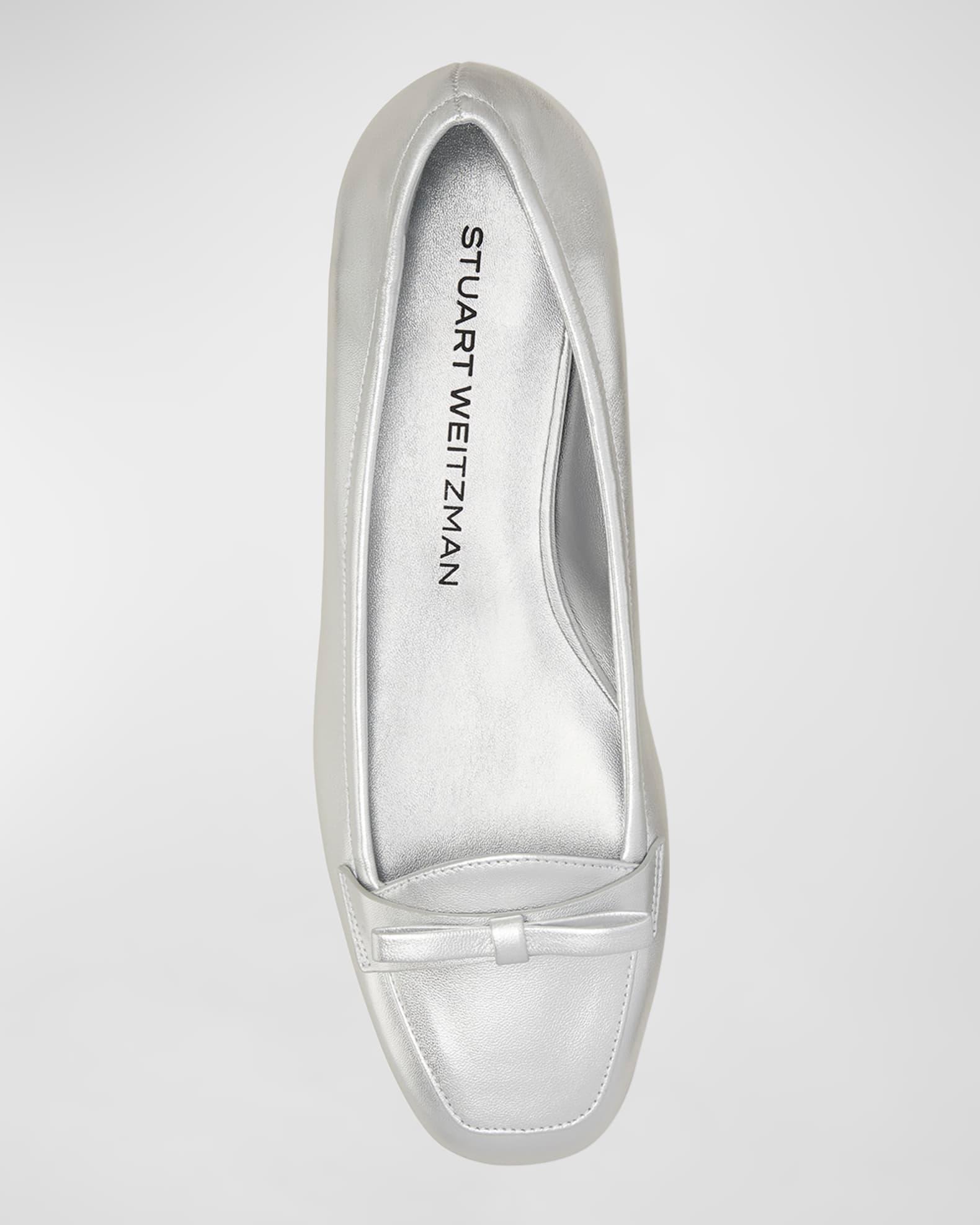 Tully Metallic Bow Ballerina Loafers Product Image