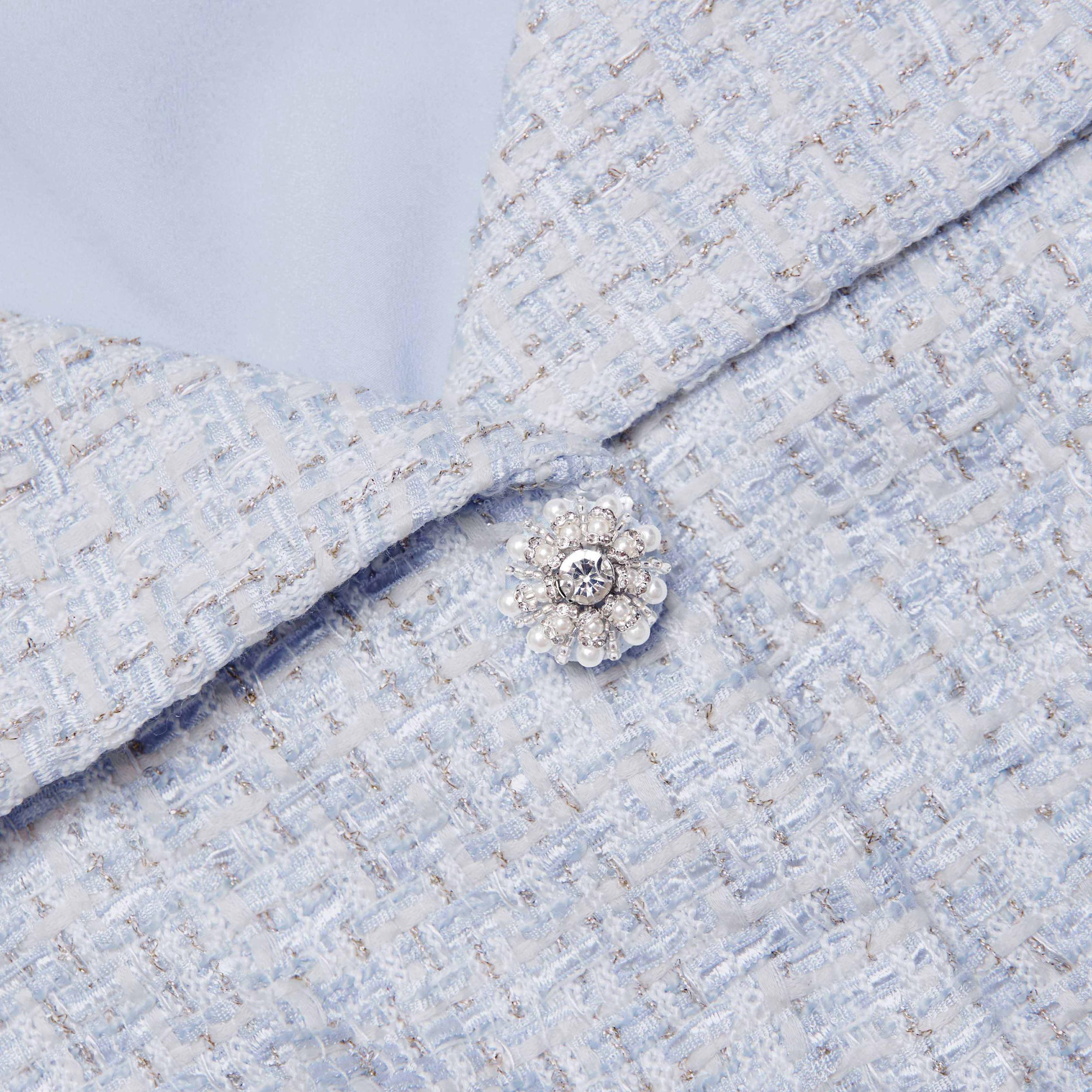 Blue Boucle Top Product Image