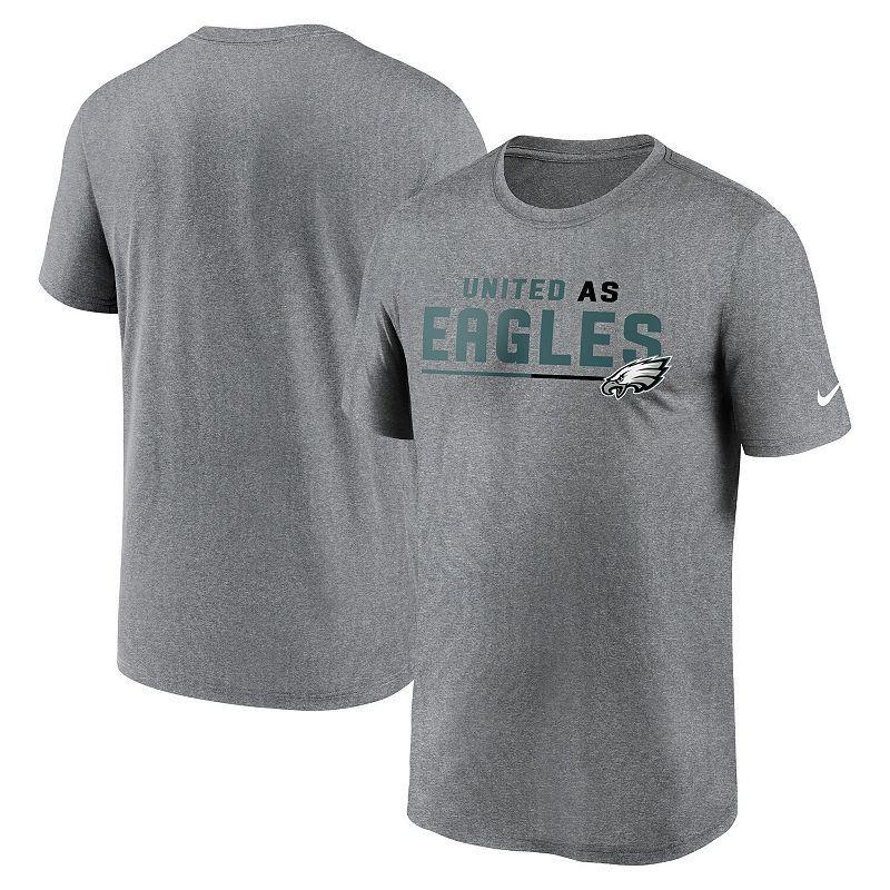 Men's Nike Heather Gray Philadelphia Eagles Legend Team Shoutout Performance T-Shirt, Size: Large, Grey Product Image