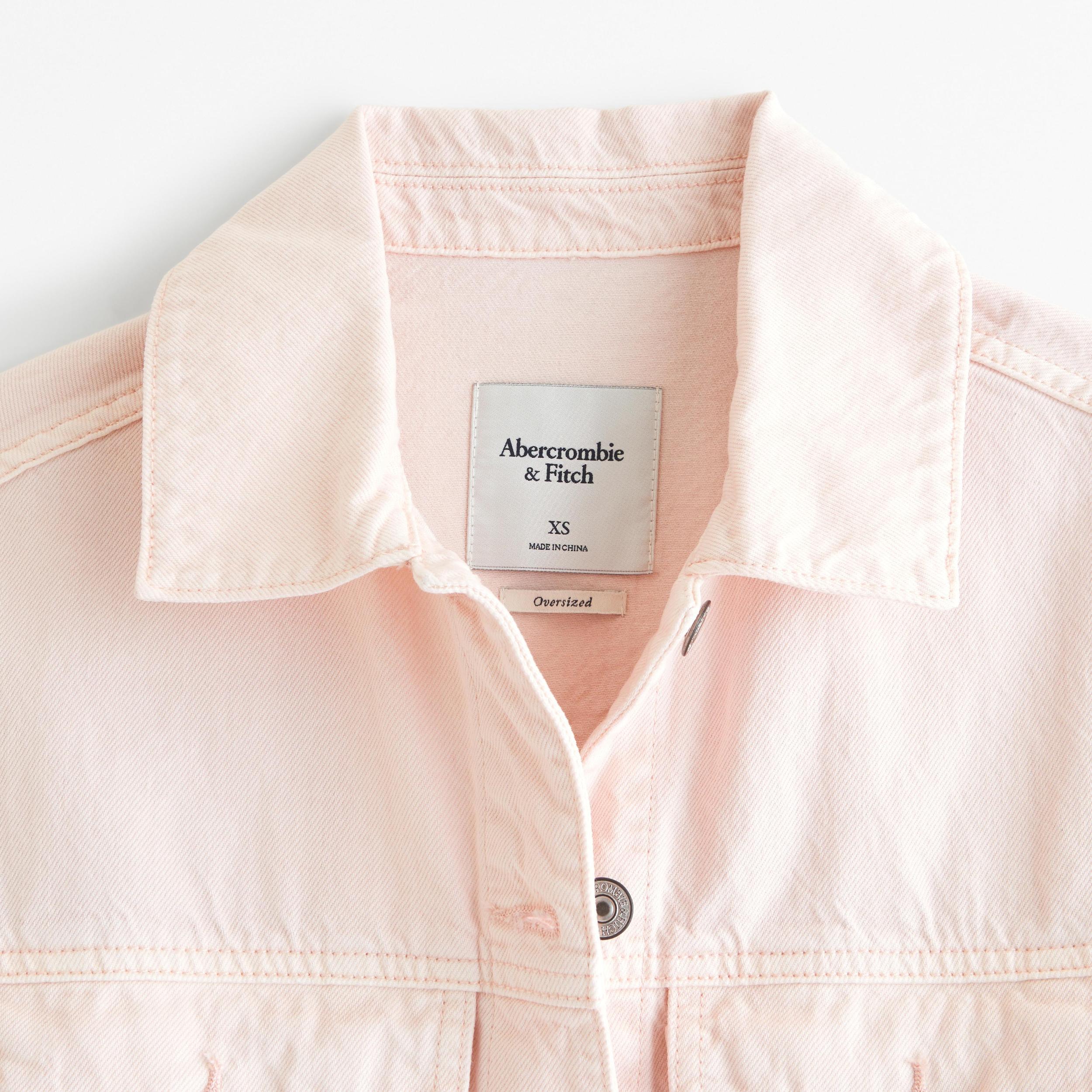 Oversized Denim Trucker Jacket Product Image