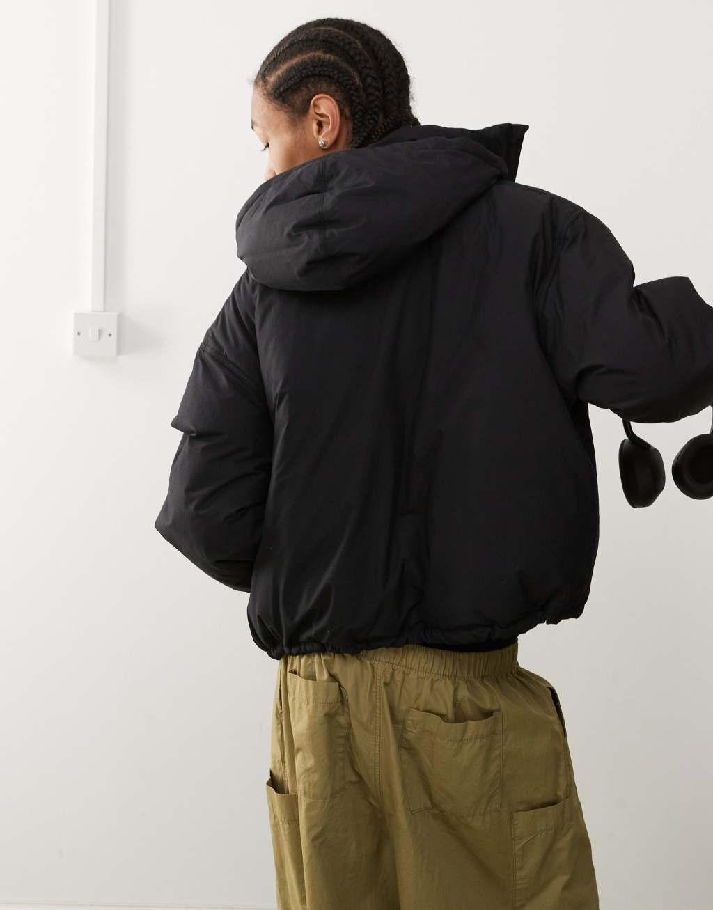 Weekday Floyd bomber puffer coat in black Product Image