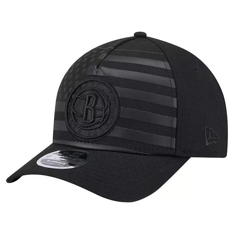 Men's New Era  Black Brooklyn Nets Game Day Flag A-Frame 9FORTY Adjustable Hat Product Image