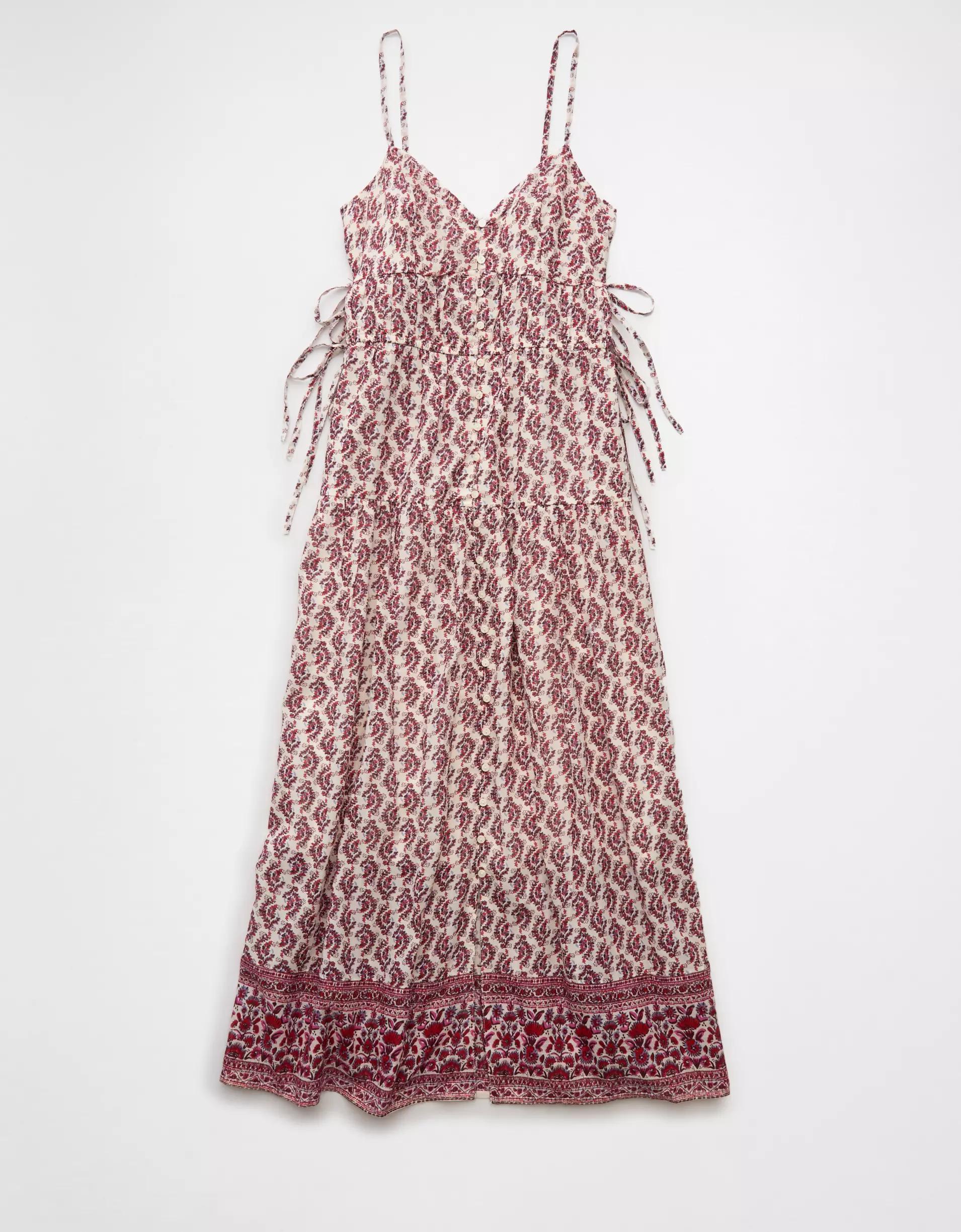 AE V-Neck Side Tie Midi Dress Product Image