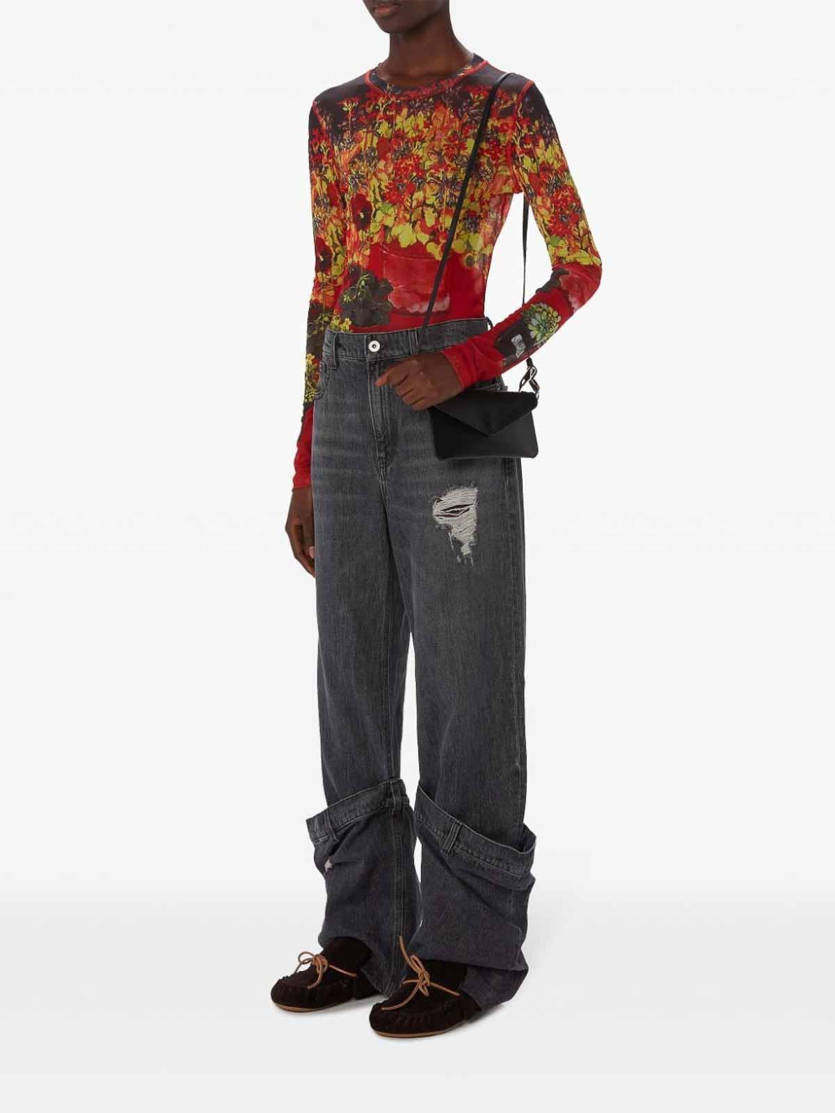 JW ANDERSON Sheer Long Sleeve Top In Red Product Image