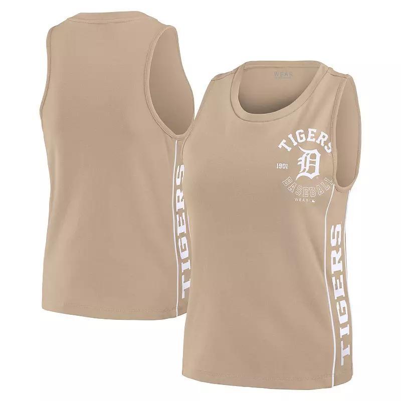 Women's WEAR by Erin Andrews Tan Los Angeles Dodgers Tonal Tank Top, Size: Small, Team Product Image