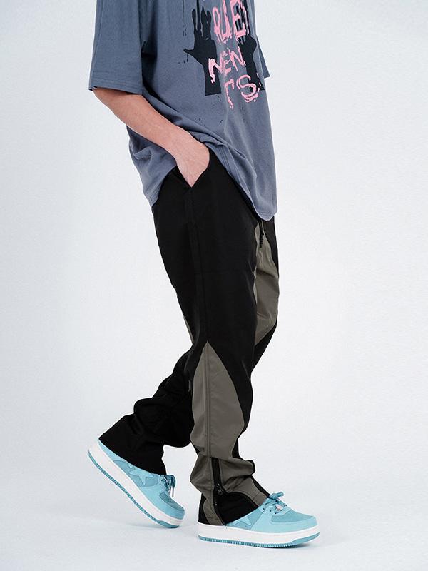 Men's Retro Color Block Casual Jogger Pants Product Image