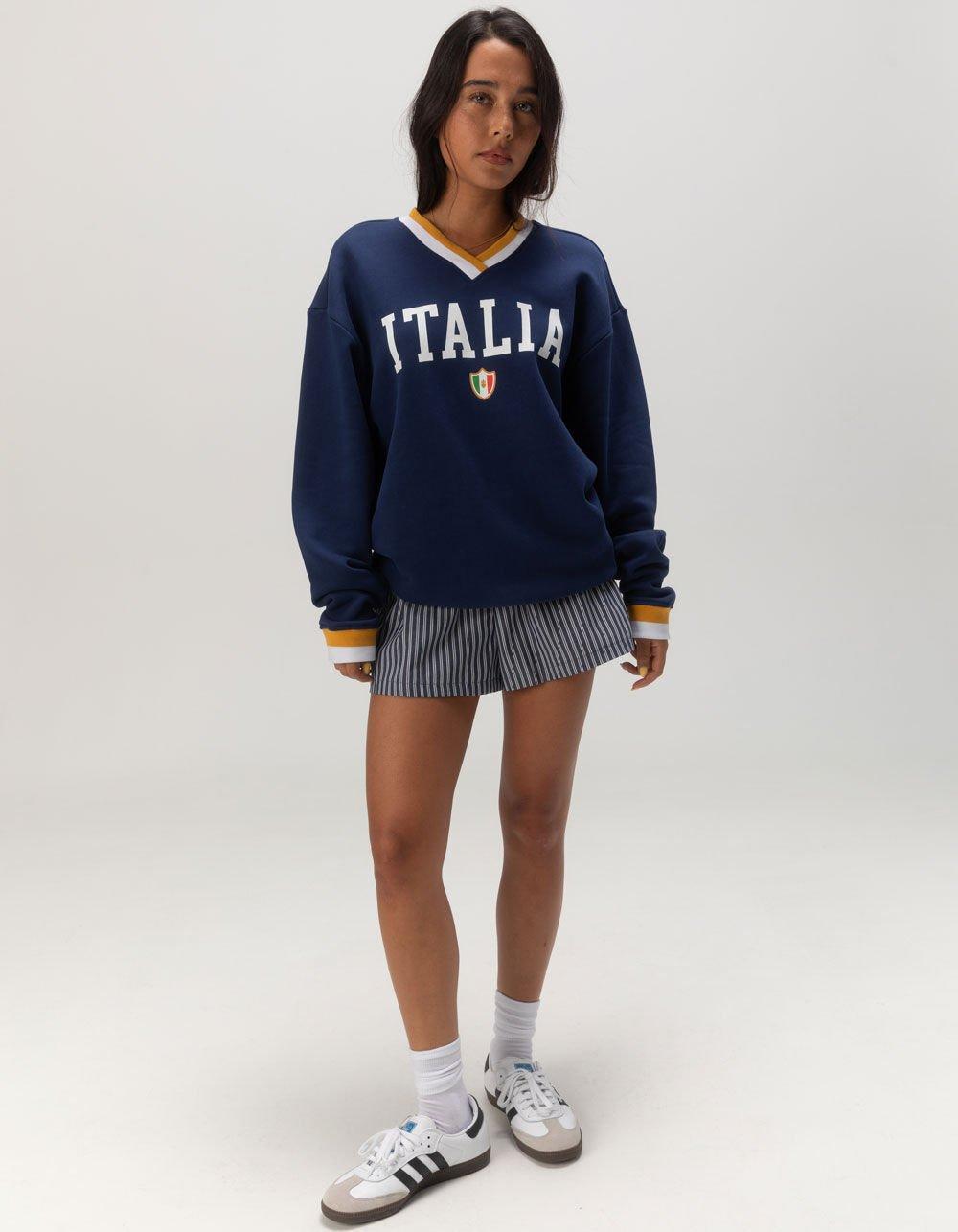 RSQ Womens Italia V-Neck Sweatshirt - NAVY Product Image