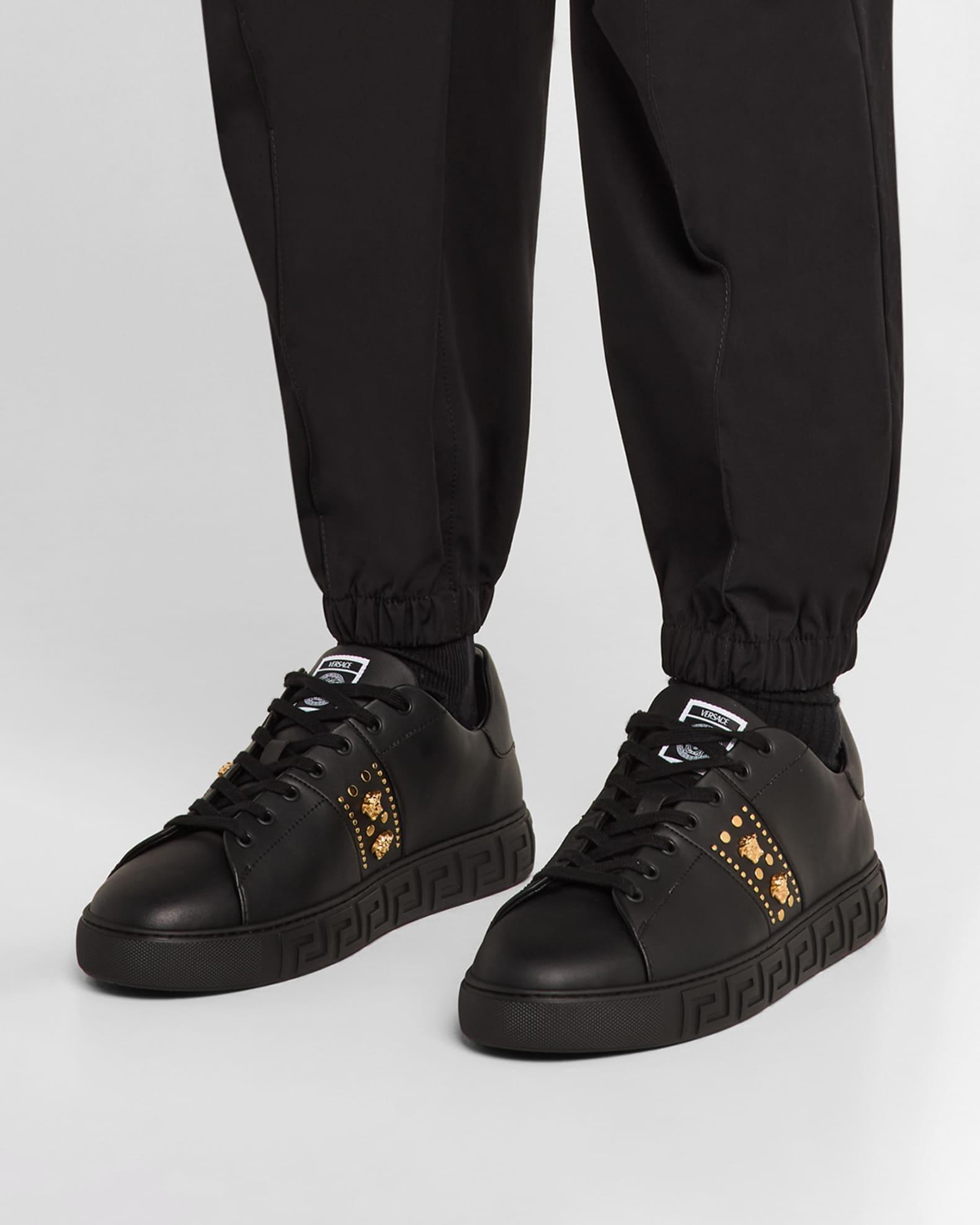 Men's La Greca Leather Low-Top Sneakers Product Image
