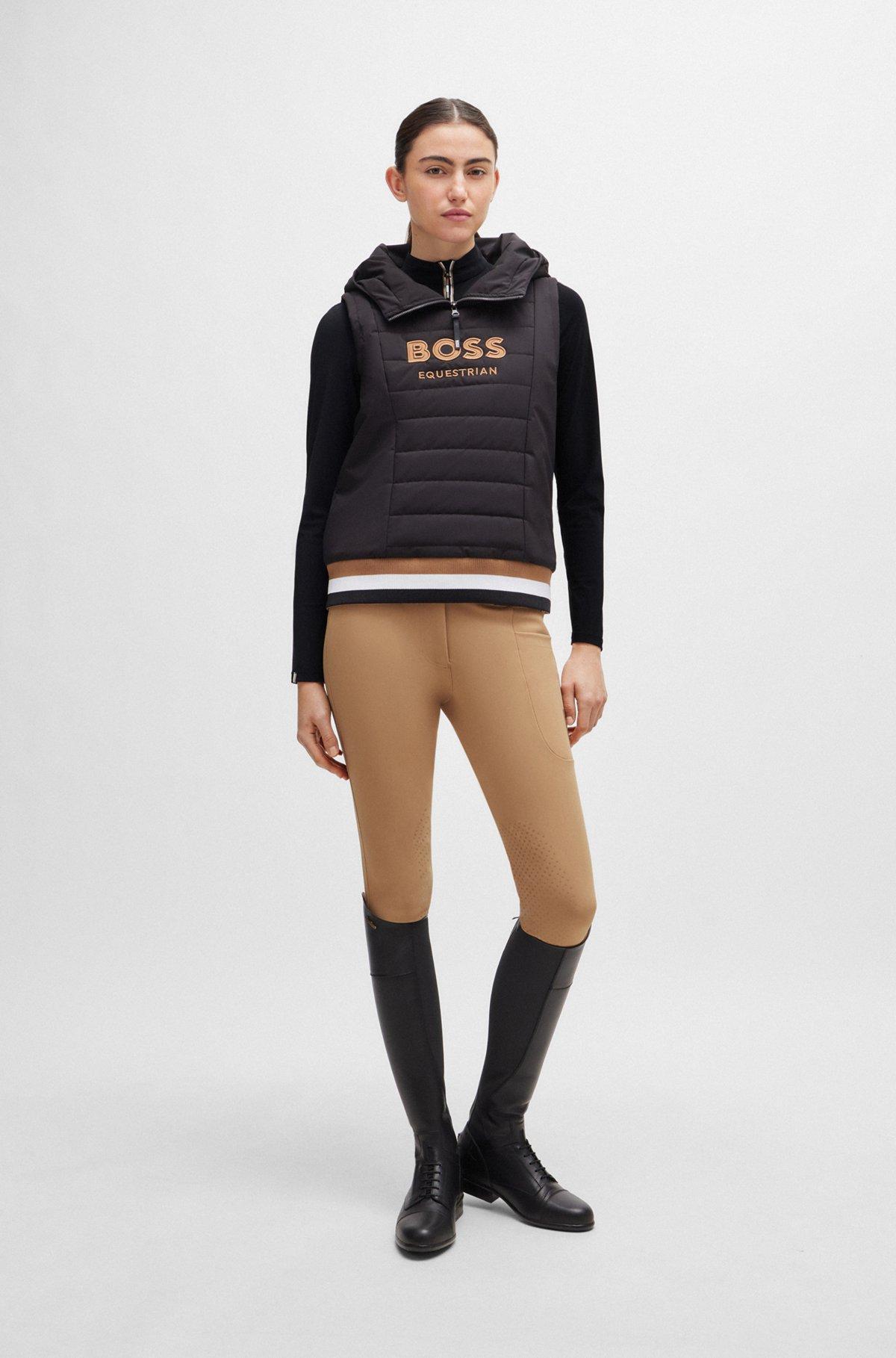 BOSS - Equestrian show top in super-stretch fabric - Black Product Image