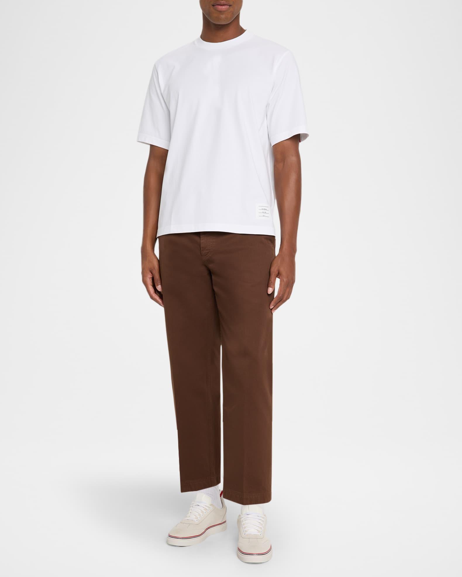 Men's Cotton Stripe-Trim Crewneck T-Shirt Product Image