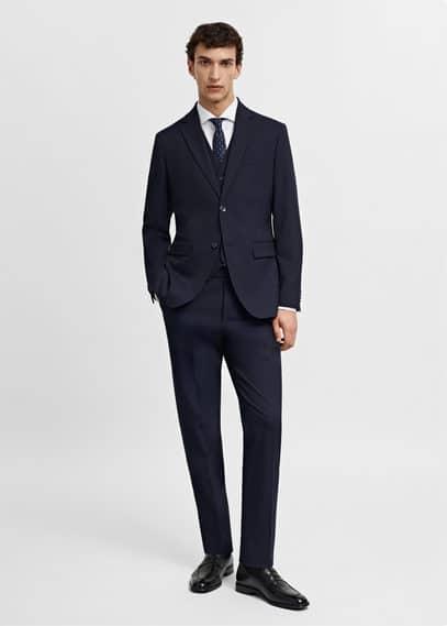 Stretch fabric slim-fit suit blazer - Men | MANGO USA Product Image