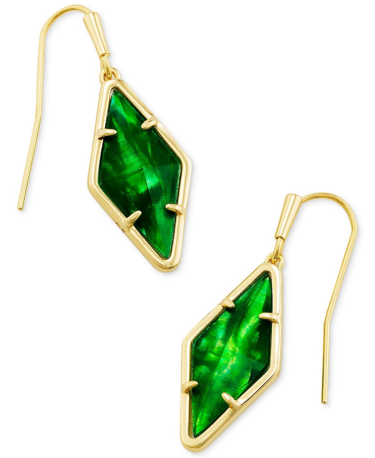Kinsley Silver Drop Earrings in Black Mother-of-Pearl Product Image