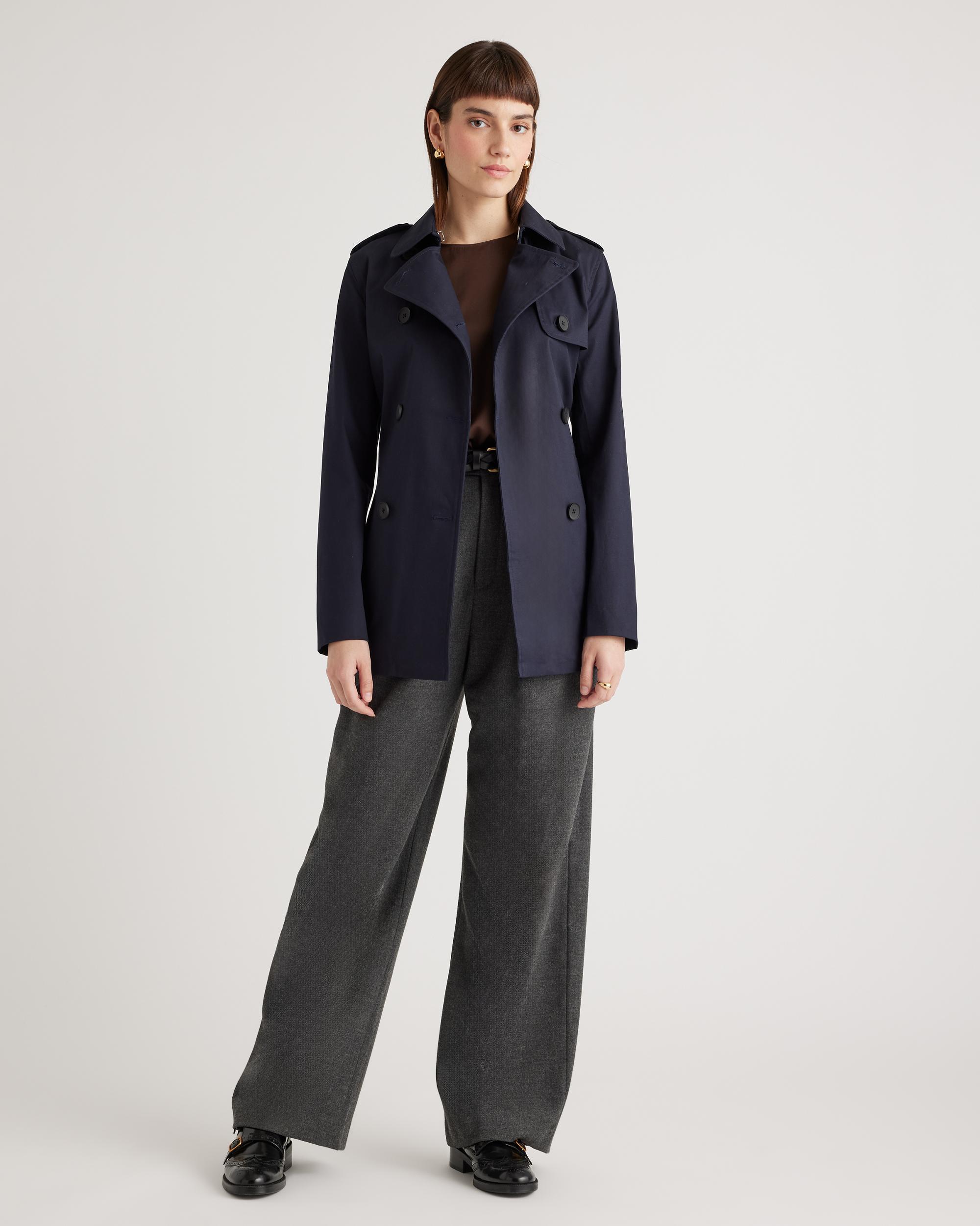 Quince | Women's Comfort Stretch Short Trench Coat Size XS, Organic Cotton Product Image