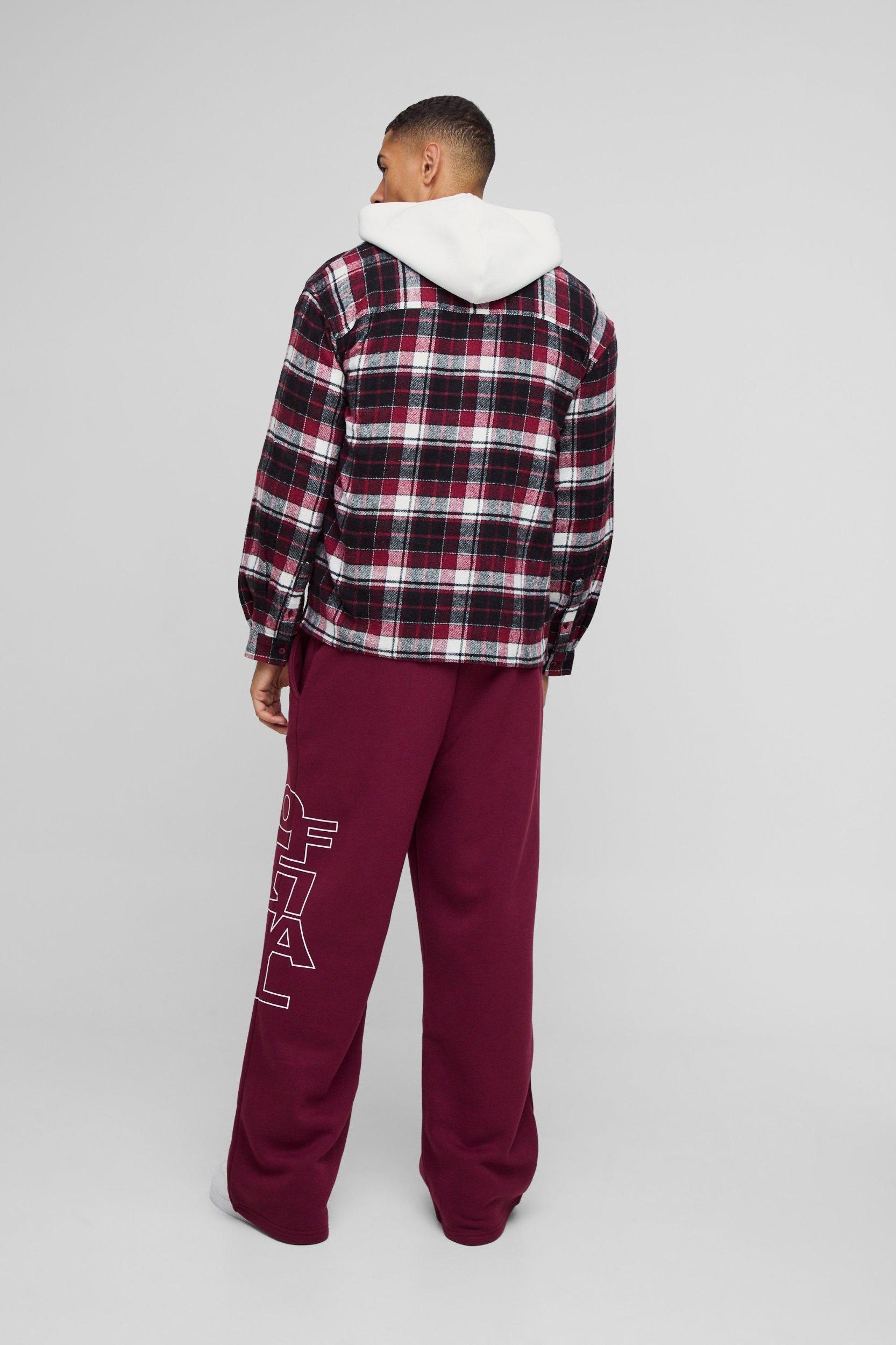 Wide Leg Official Outline Sweatpants | boohooMAN USA Product Image