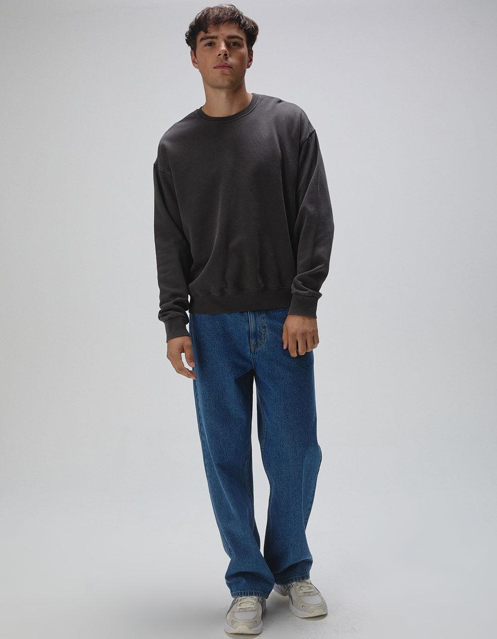 RSQ Mens Washed Oversized Crewneck Sweatshirt - TEAL GREEN Product Image