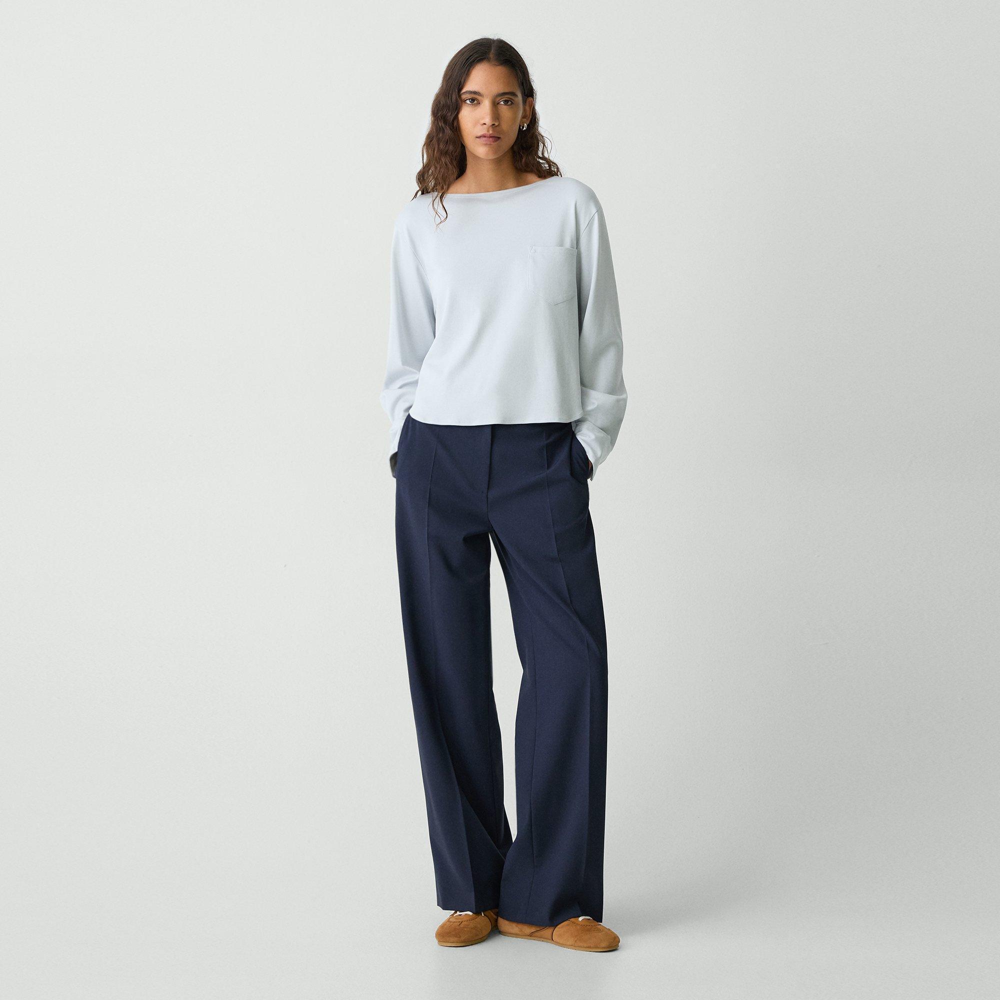 Cotton Jersey Boatneck Top | Theory Product Image