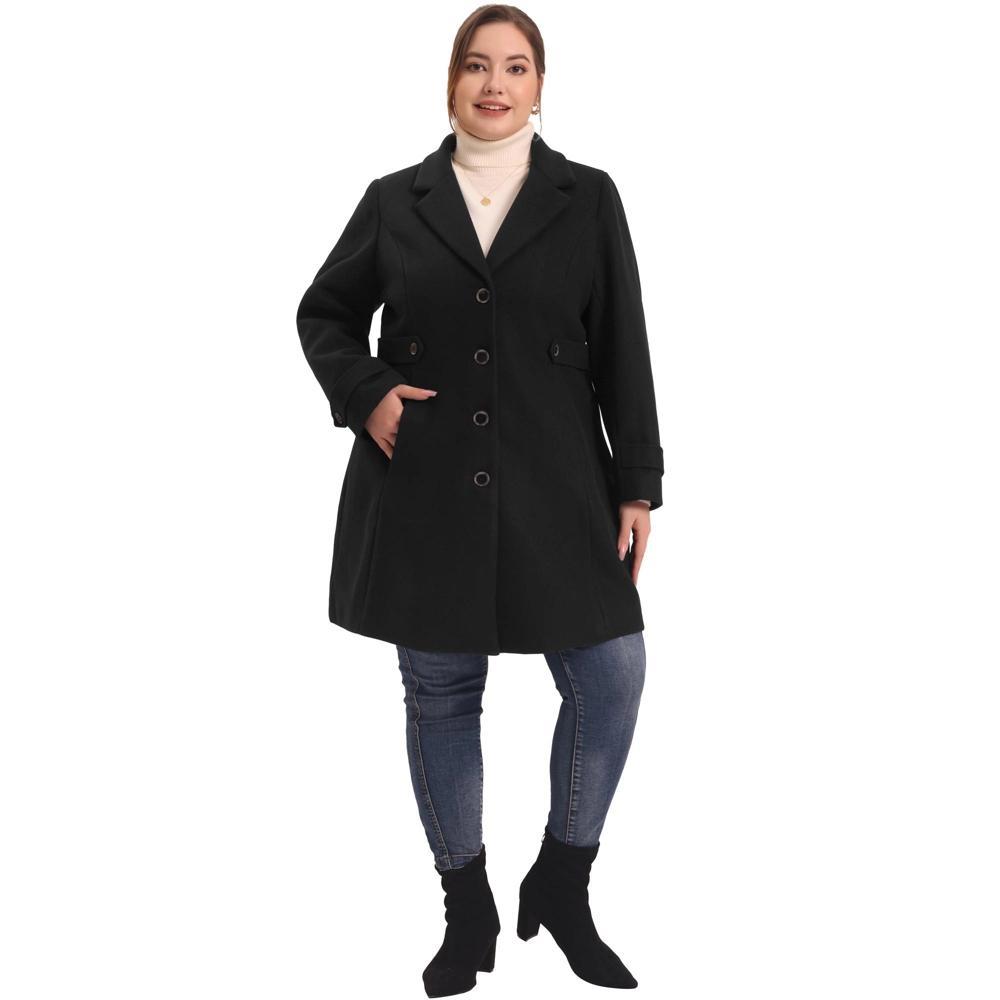 Agnes Orinda Women's Plus Size Trendy Long Sleeve Side Pockets Elegant Winter Overcoats Product Image