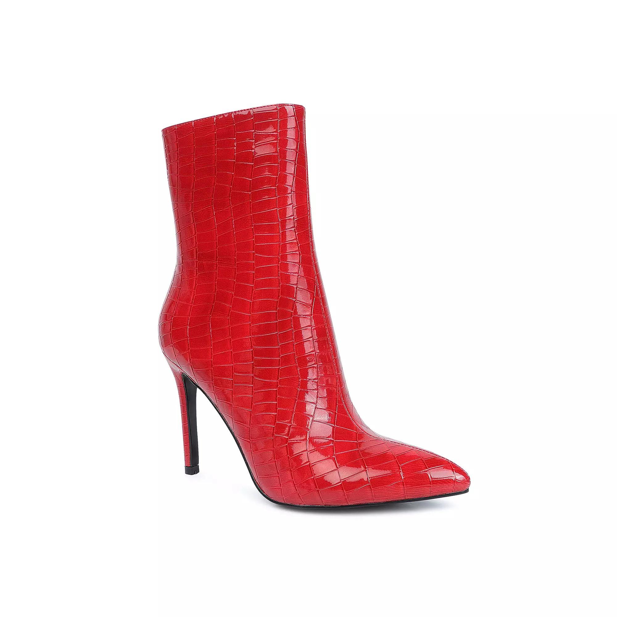 London Rag Momoa Women's Heeled Ankle Boots, Size: 5, Red Product Image