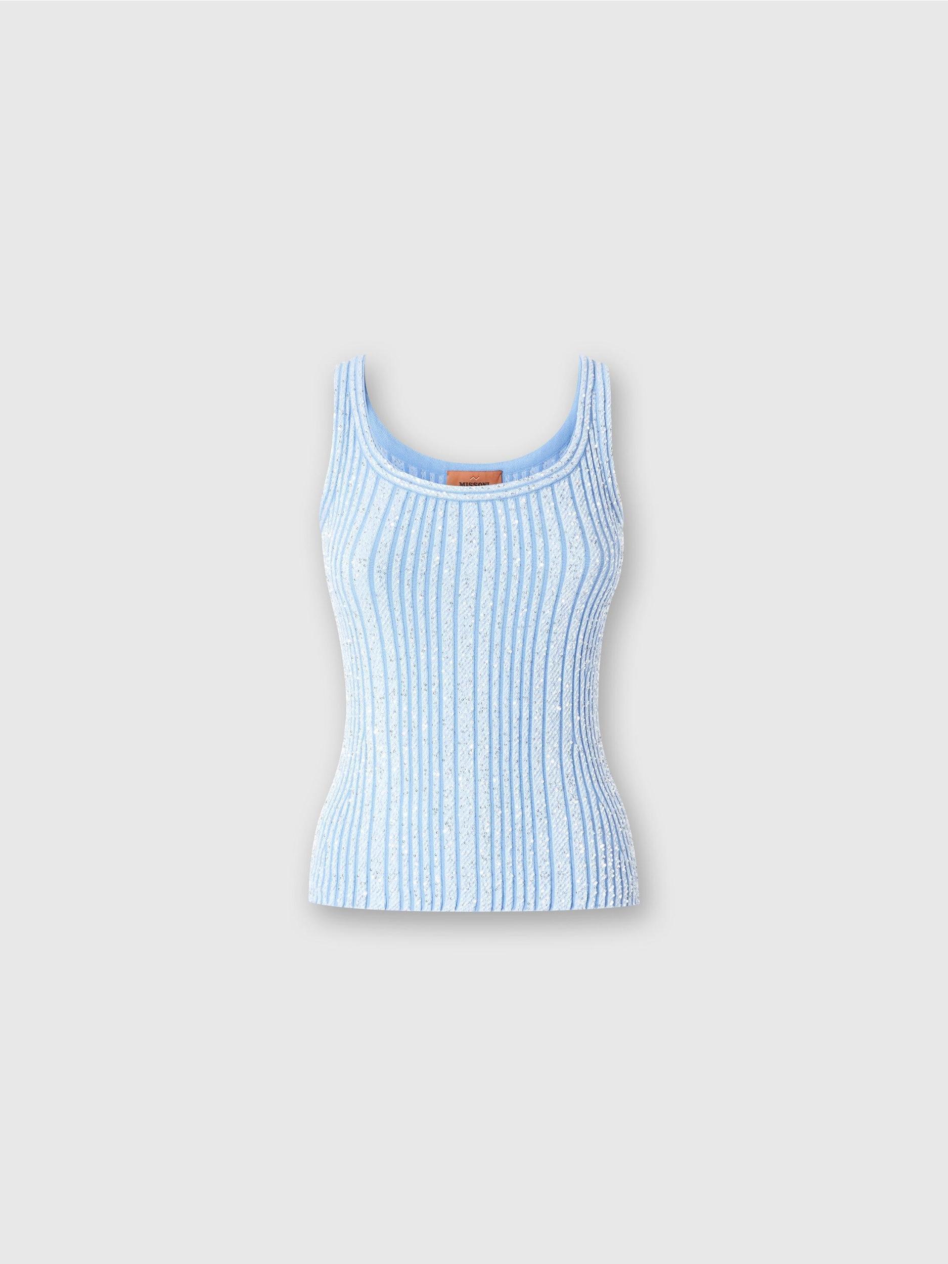 Ribbed tank top with sequins Product Image