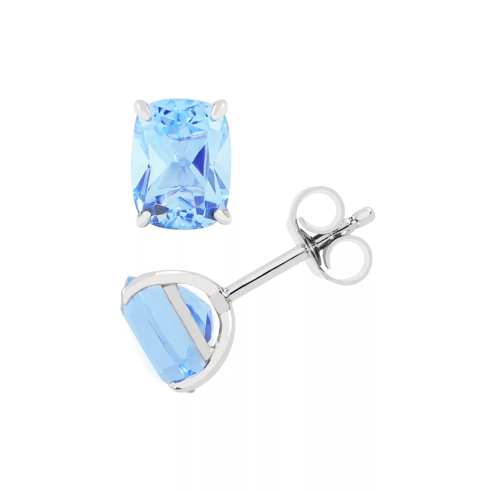 SIRI USA by TJM Sterling Silver Simulated Quartz Rock Candy Cushion Stud Earrings, Women's Product Image