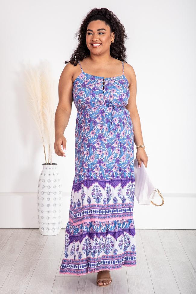 Gentle Breeze Purple Printed Maxi Dress FINAL SALE Product Image