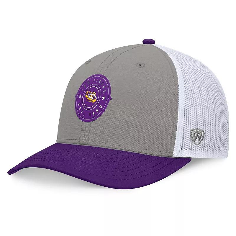 Men's Top of the World Gray/Purple LSU Tigers Rob Trucker Adjustable Hat, Grey Product Image