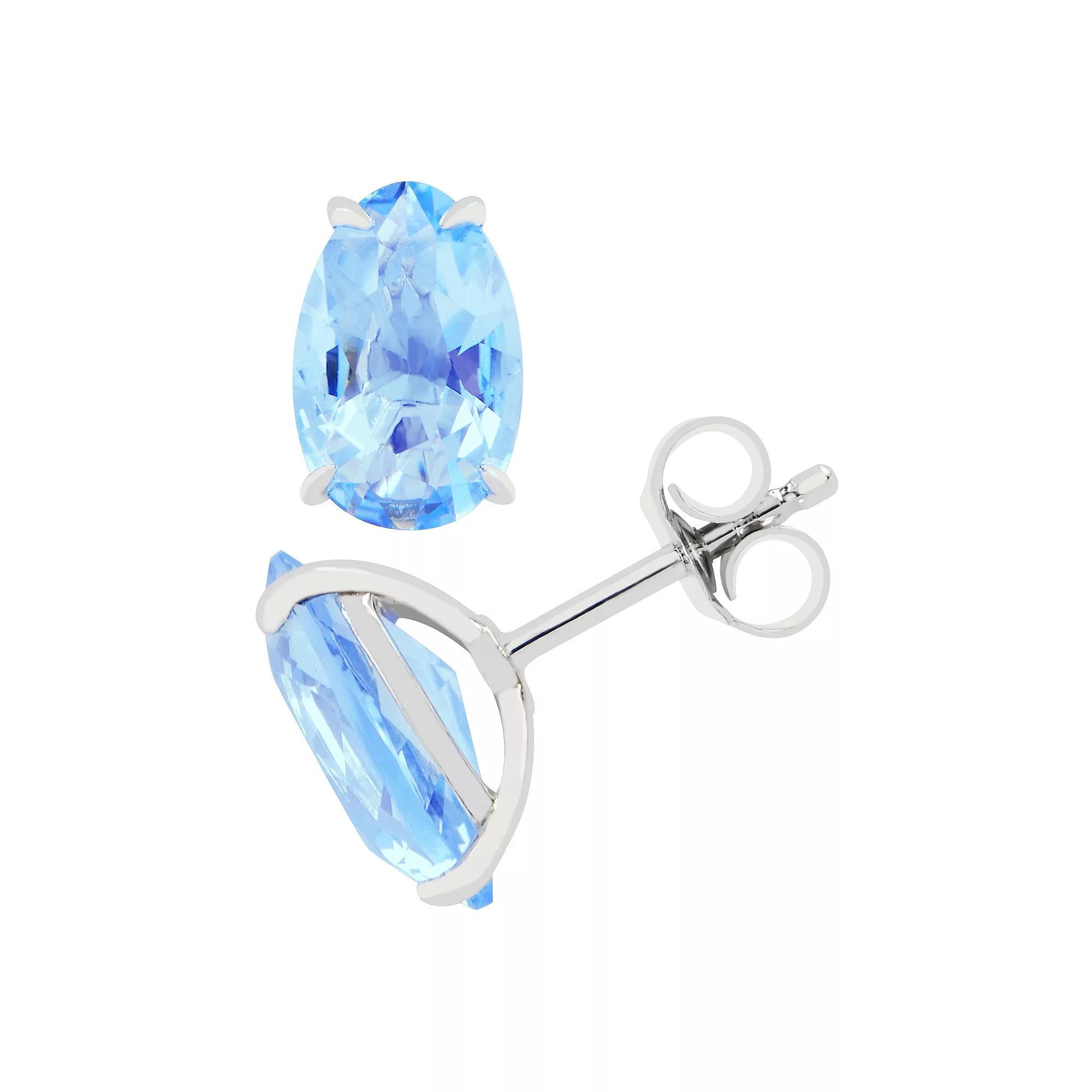 SIRI USA by TJM Sterling Silver Simulated Quartz Rock Candy Oval Stud Earrings, Women's Product Image
