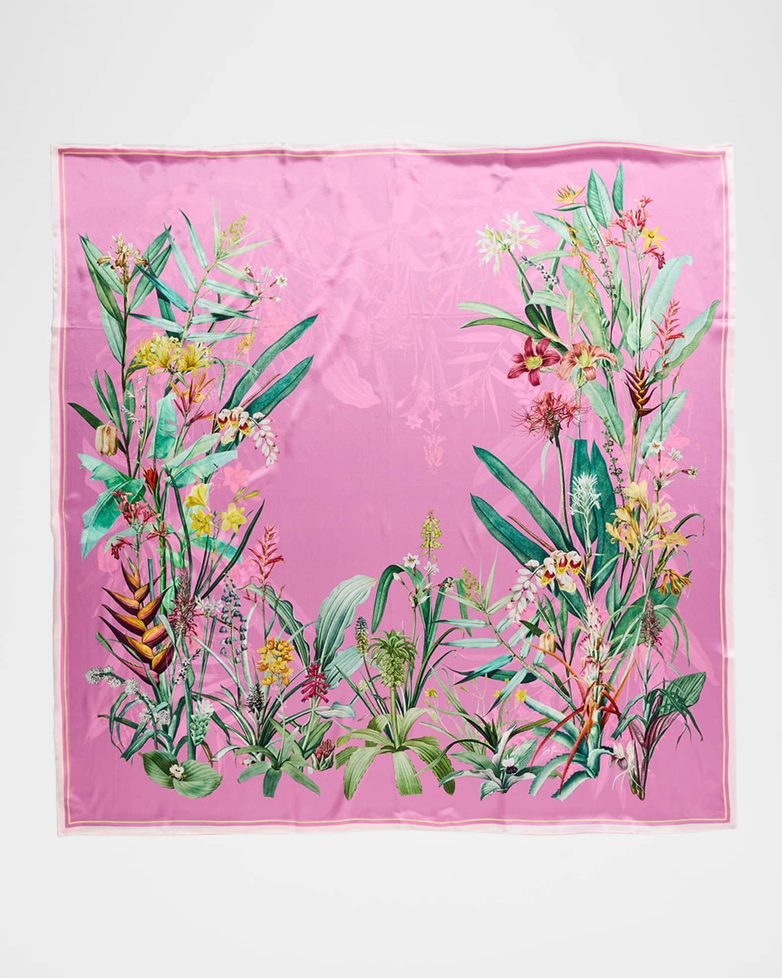 Ailee Floral-Print Silk Scarf Product Image