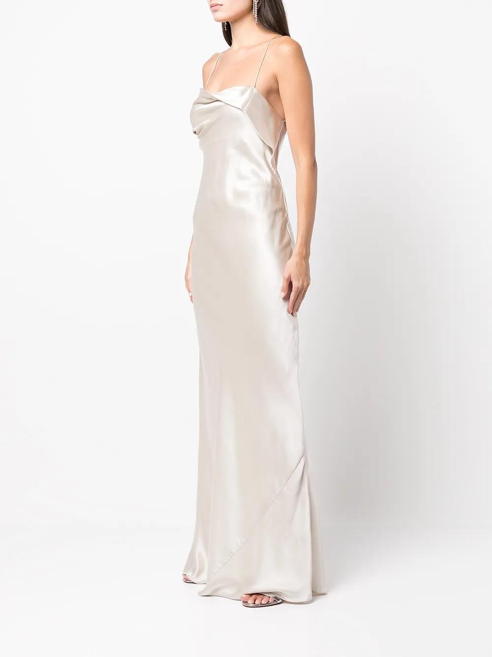 silk cowl neck gown Product Image