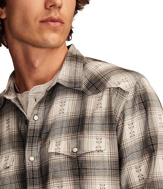 Lucky Brand Plaid Dobby Western Long Sleeve Shirt Product Image