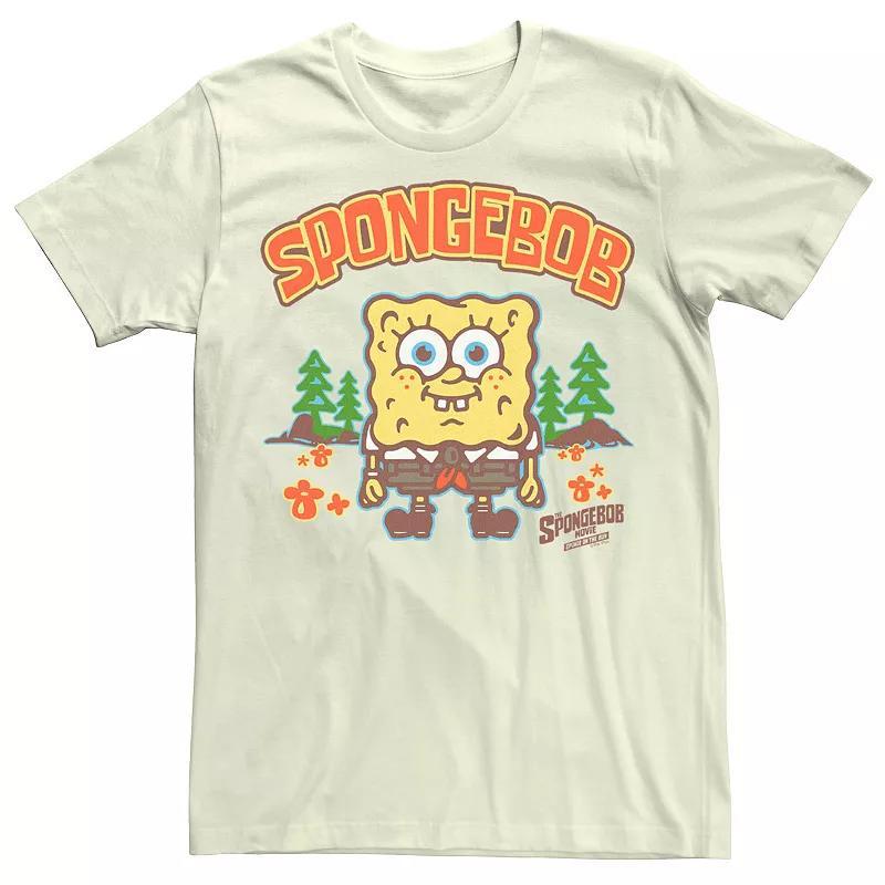 Men's SpongeBob Sponge On The Run At Camp Smile Tee, Size: 3XL, Natural Product Image