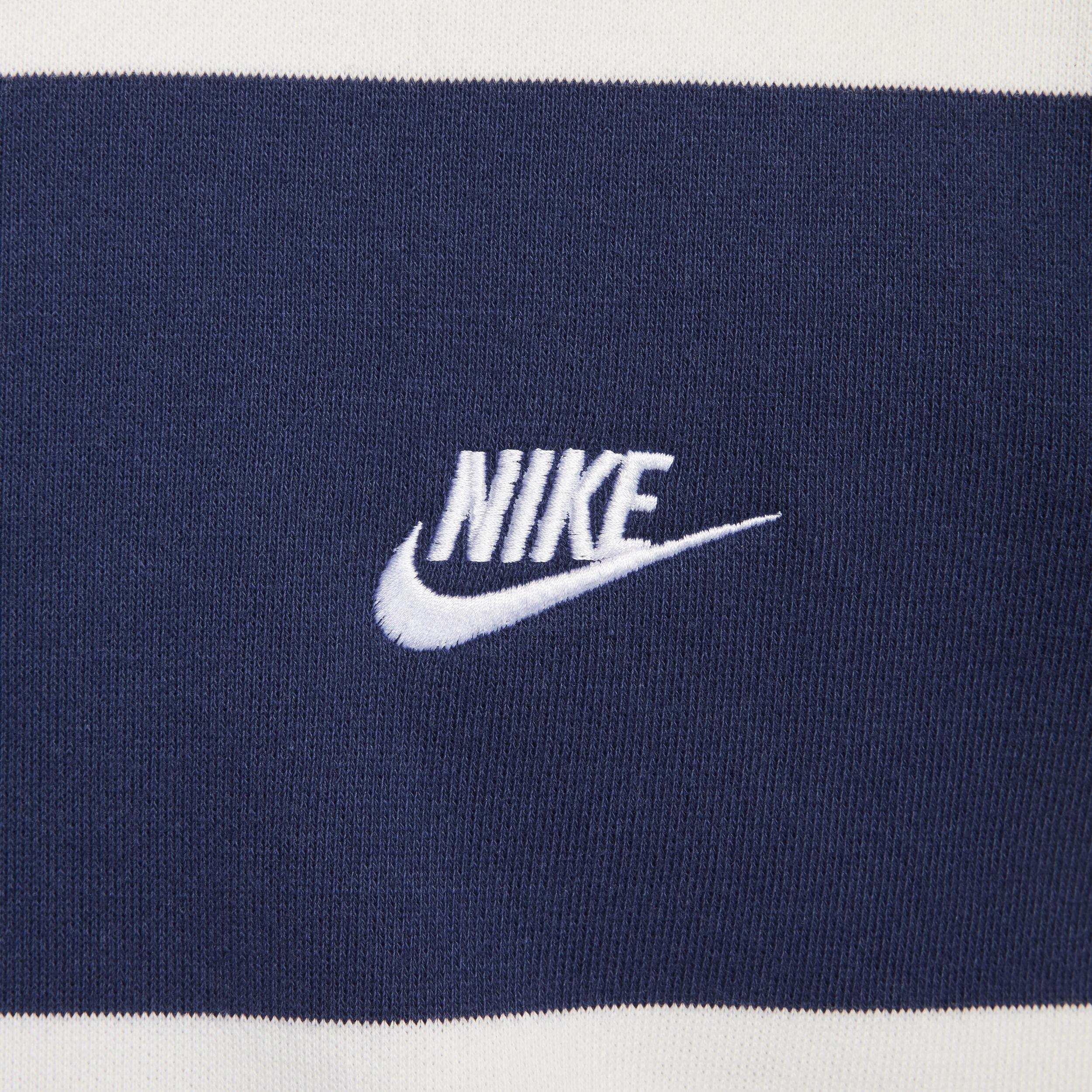 Nike Mens Club Fleece Striped Heavyweight French Terry Crewneck Sweatshirt Product Image