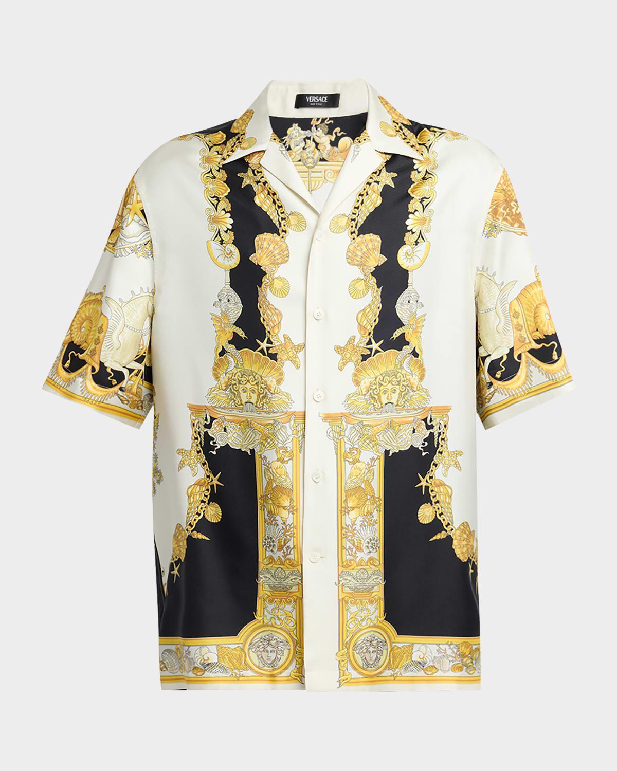 Men's Coral Theater Silk Twill Camp Shirt Product Image