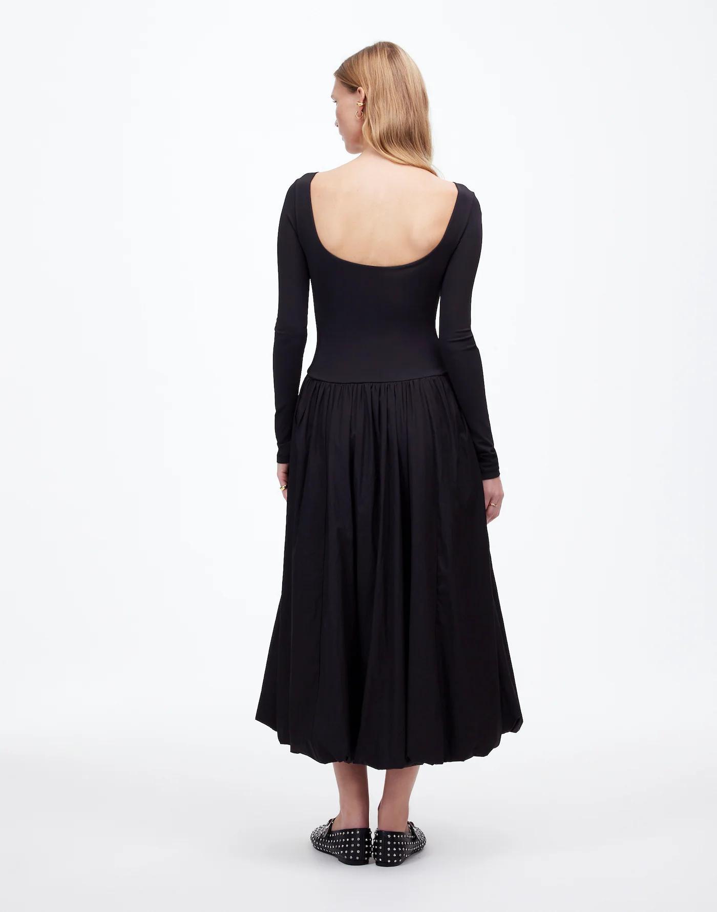Bubble-Hem Midi Dress Product Image