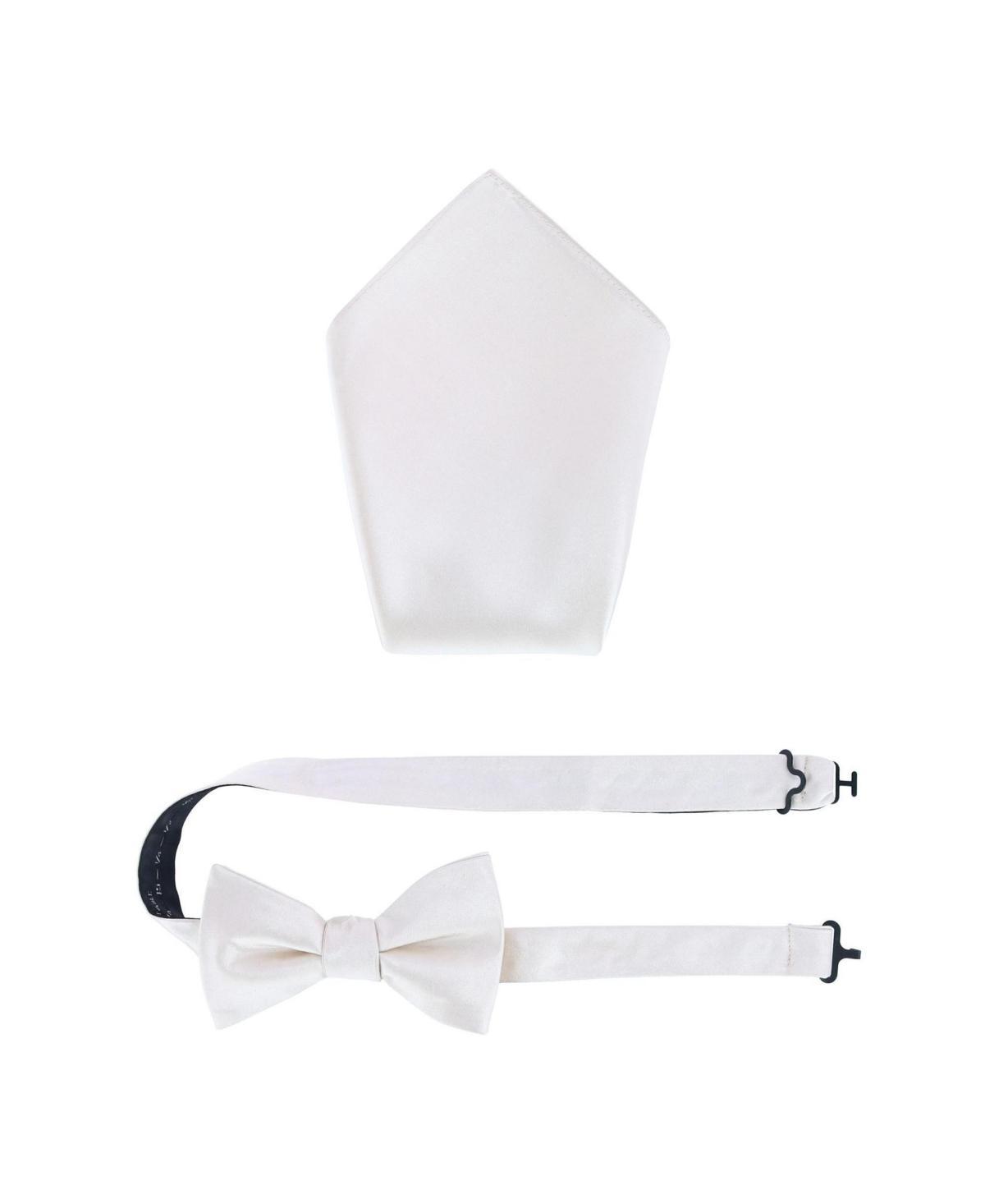 Trafalgar Mens Sutton Solid Color Silk Bowtie and Pocket Square Combo Product Image