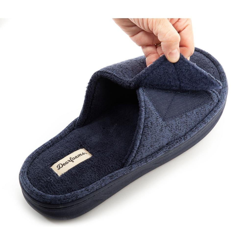 Dearfoams Chase Marled Knit Mens Adjustable Slide Slippers Product Image