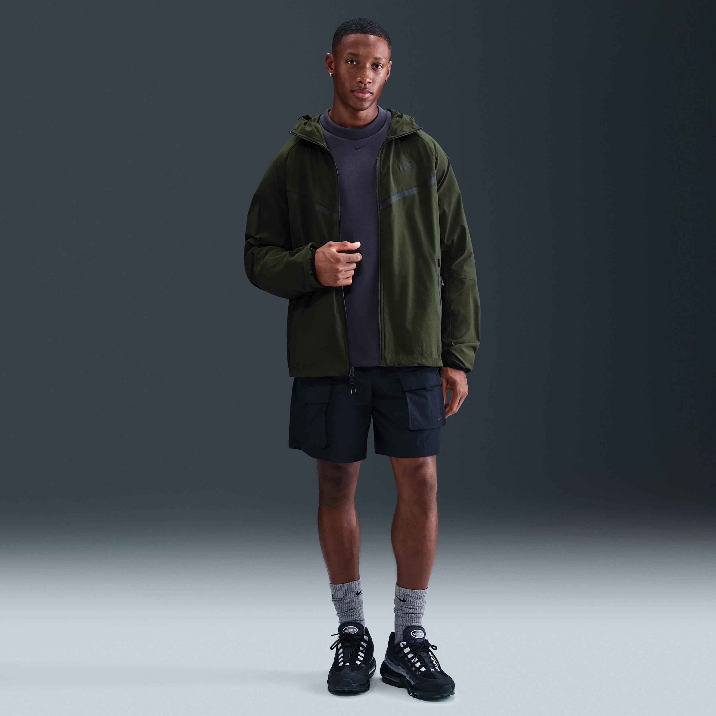 Nike Mens Tech Windrunner Woven Full-Zip Jacket in Sequoia/Black Product Image