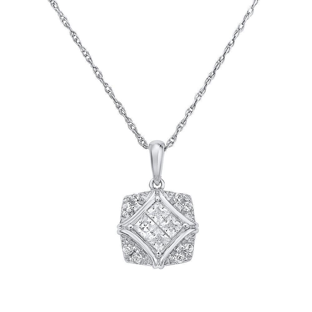 Irena Park 10k White Gold 1/2 Carat T.W. Diamond Pendant Necklace, Women's, Size: 18", 10k Whgold Product Image