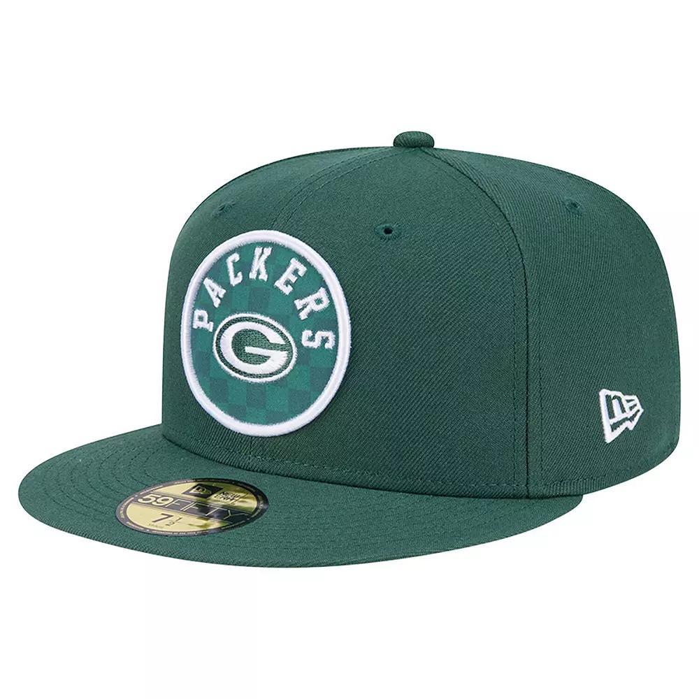 Men's New Era Green Green Bay Packers Checkered 59FIFTY Fitted Hat, Size: 6 7/8 Product Image