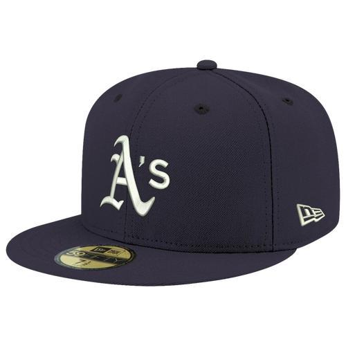Men's New Era Navy Oakland Athletics White Logo 59FIFTY Fitted Hat, Size: 7 7/8, Blue Product Image