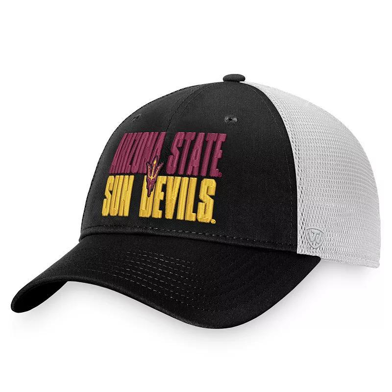 Men's Top of the World Black/White Penn State Nittany Lions Stockpile Trucker Snapback Hat Product Image
