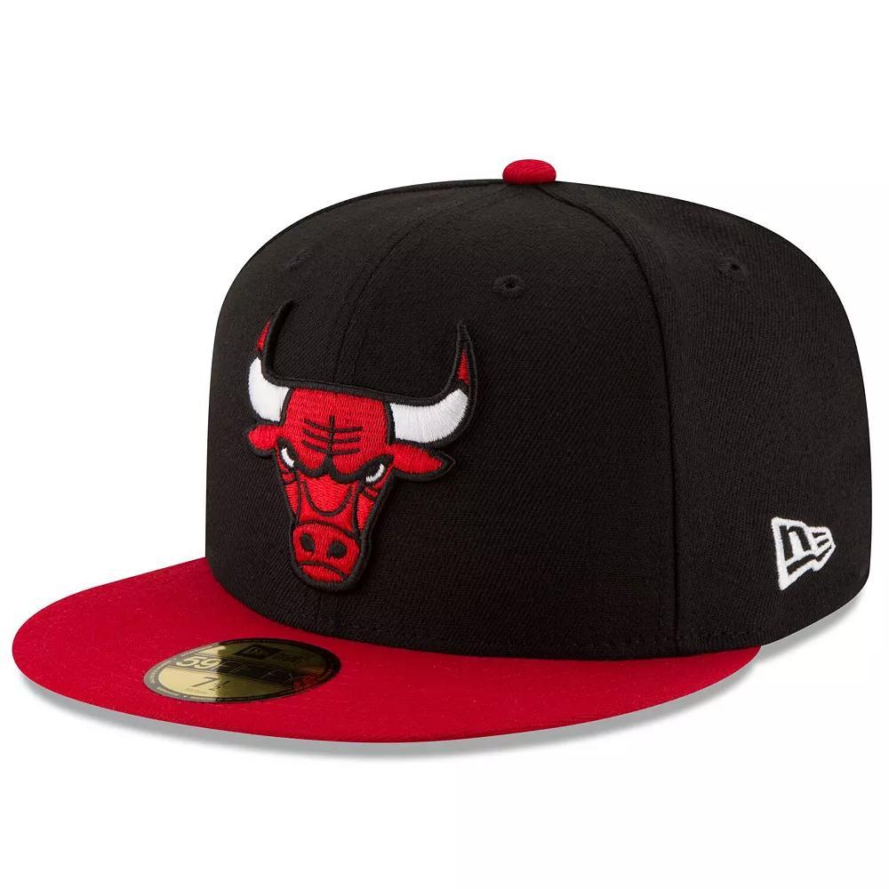 Men's New Era Black/Red Chicago Bulls Official Team Color 2Tone 59FIFTY Fitted Hat, Size: 7 1/2 Product Image