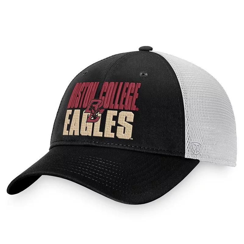 Men's Top of the World Black/White Boston College Eagles Stockpile Trucker Snapback Hat Product Image