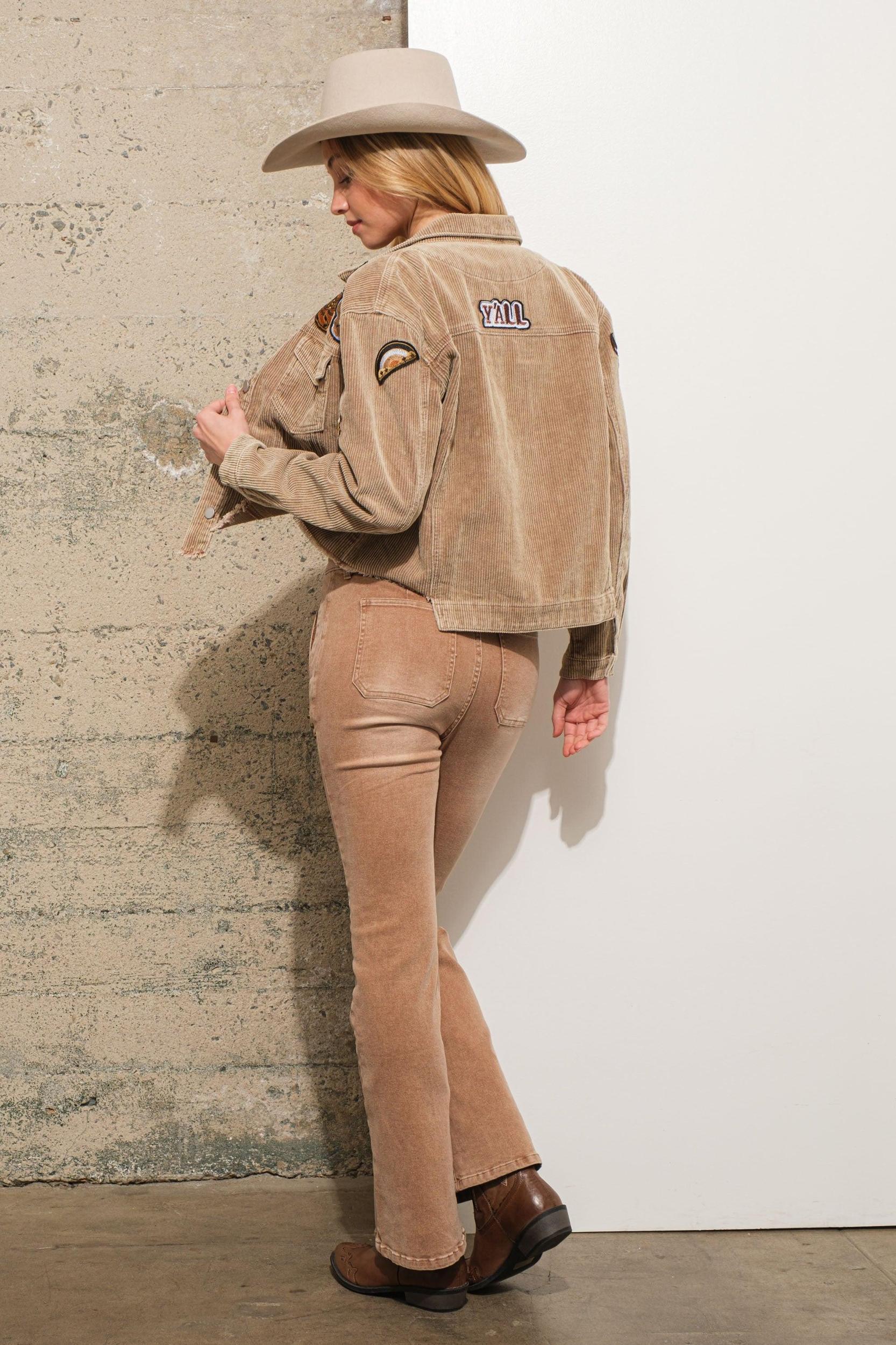 Washed Corduroy Western Patch Jacket Product Image