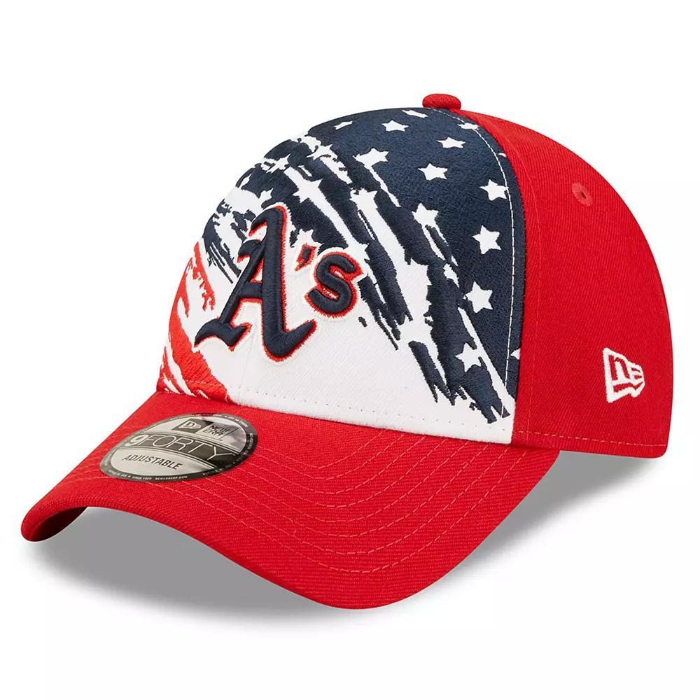 Men's New Era Red Oakland Athletics 2022 4th of July 9FORTY Snapback Adjustable Hat Product Image