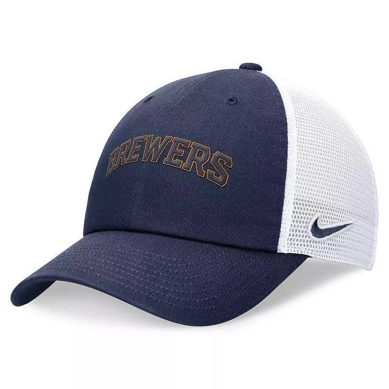 Men's Nike Navy Houston Astros Evergreen Wordmark Trucker Adjustable Hat, Size: Medium/Large, Blue Product Image